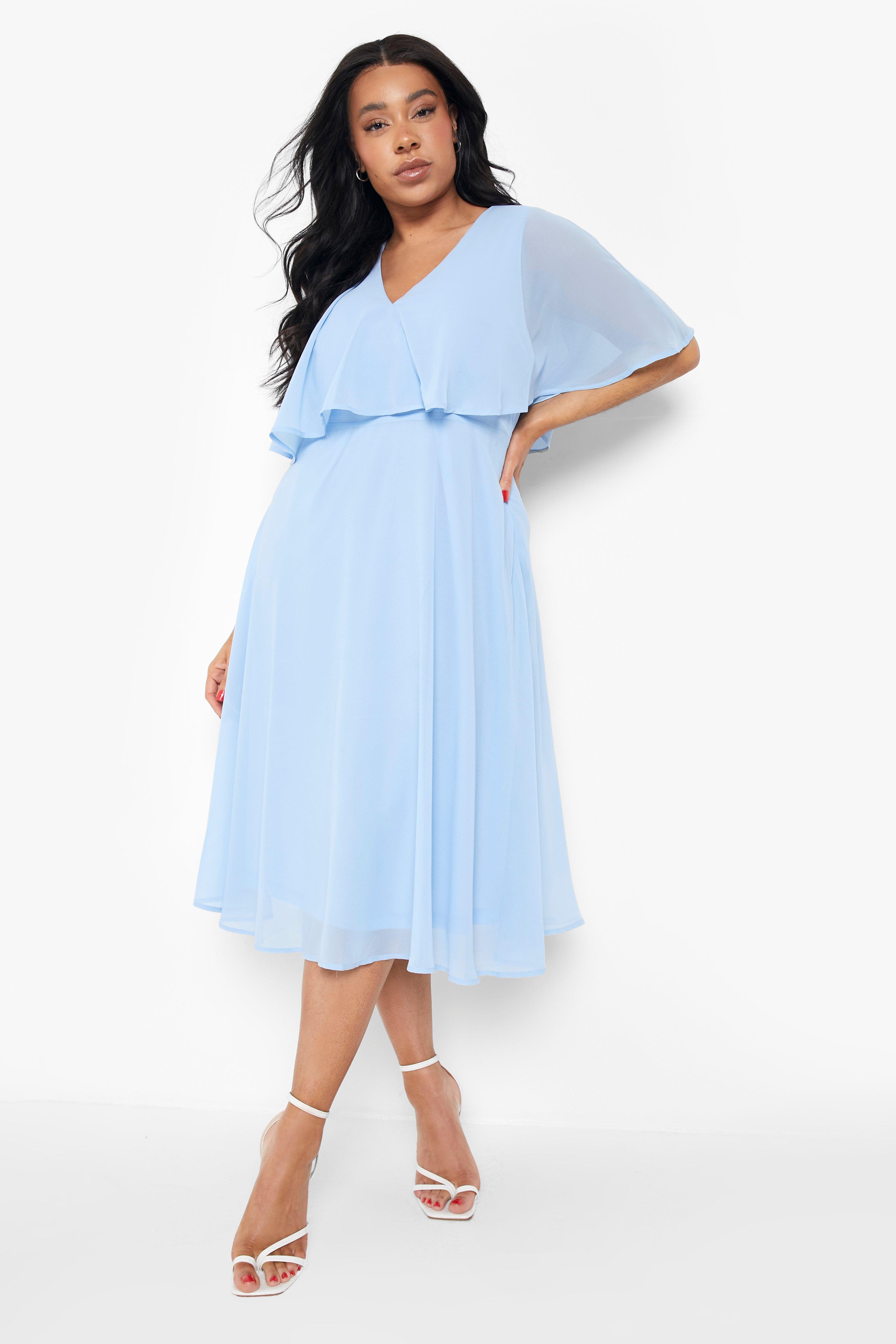 Plus size best sale pale blue dress